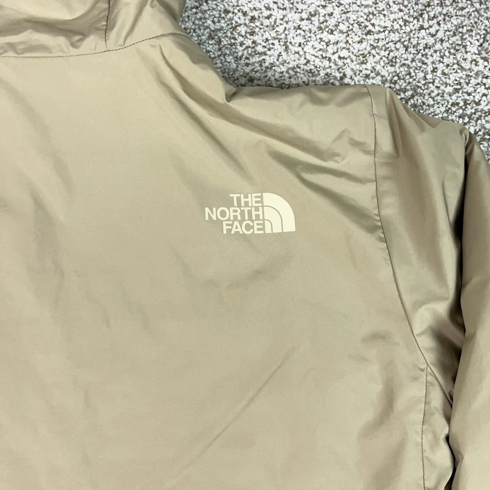 The North Face Jacket Mens Large Beige Hooded Insulated Puffer Full Zip Winter